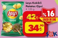 LAYS KEKİKLİ PATATES CİPSİ 125 G